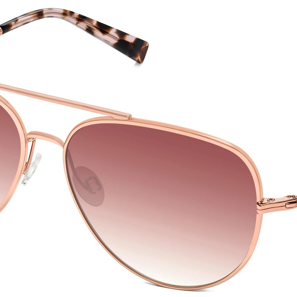 Warby Parker Gold and Brown Aviator Sunglasses - FRAME ONLY